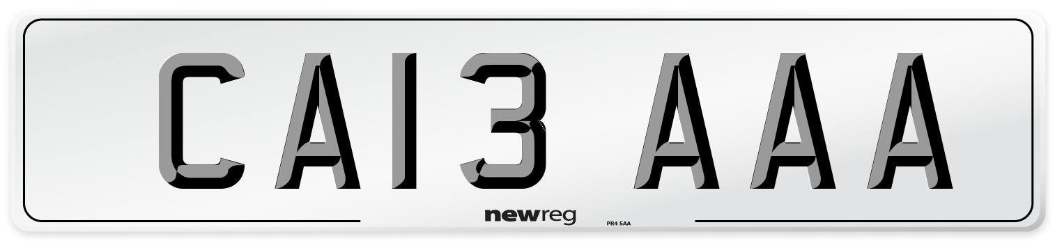 CA13 AAA Number Plate from New Reg
